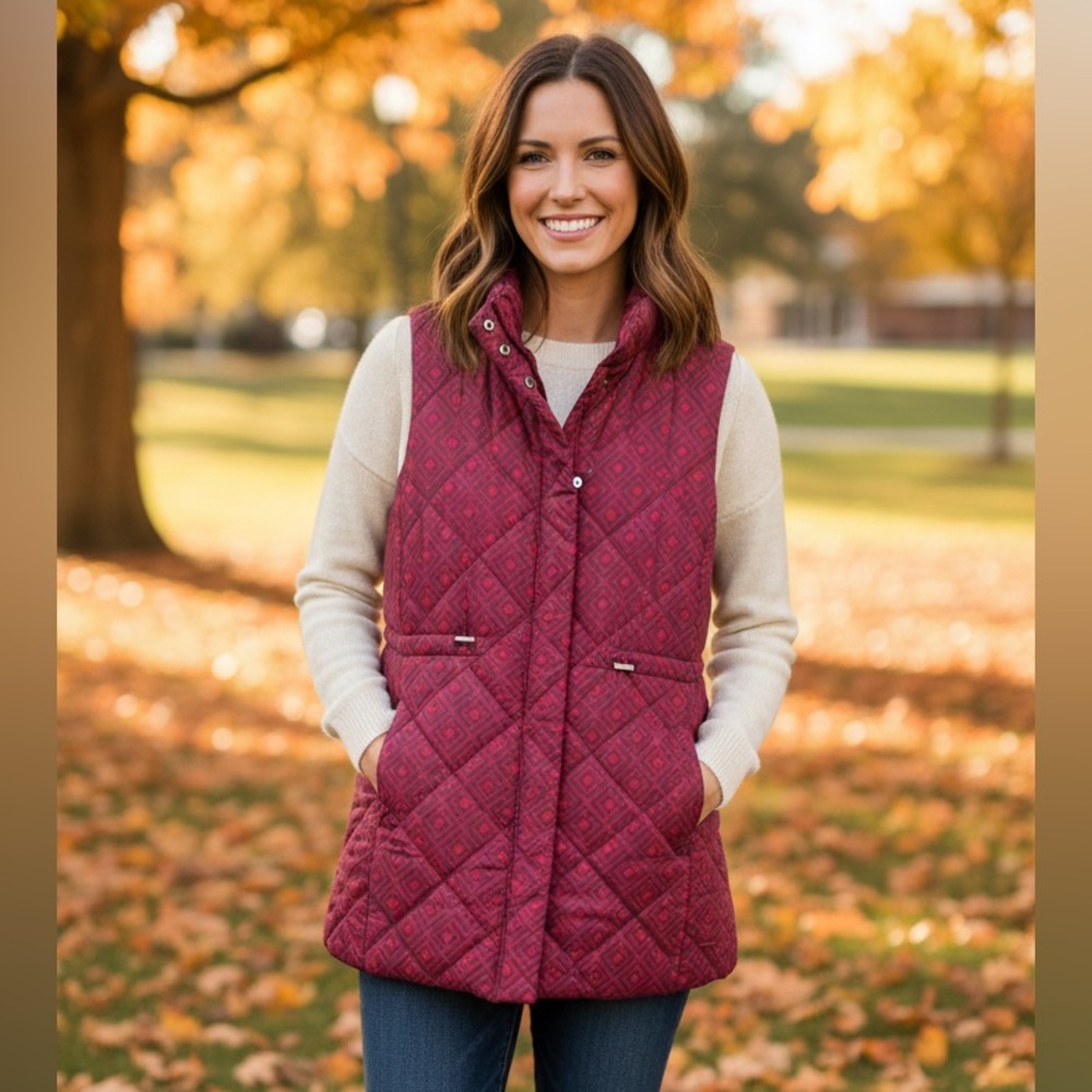 Liz Claiborne long quilted vest Size M,L,XL